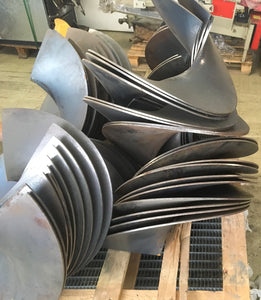Schneckenwindungen 400mm mit passenden Stangen, L=3m